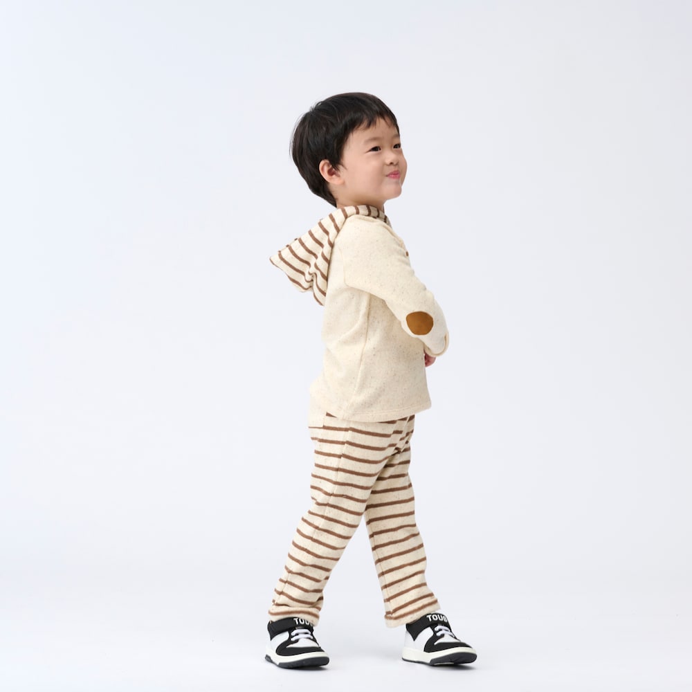 Boys outfit in Brown ecru