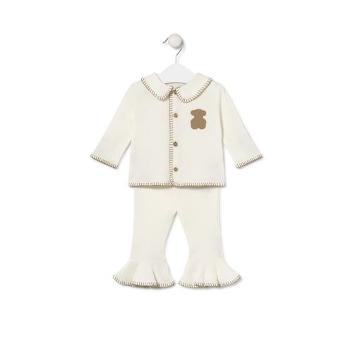 Baby girl's outfit in Cosmic ecru