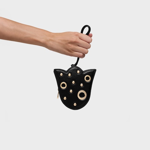 Monedero negro TOUS Motifs Tulip Studs