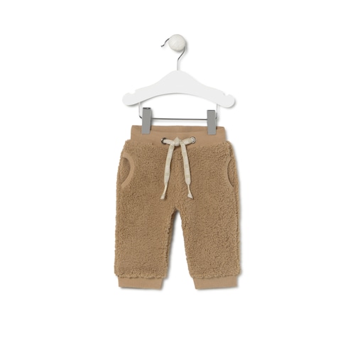 Pantalón deportivo de pelo Casual beige