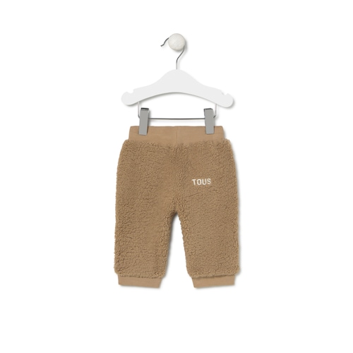 Pantalón deportivo de pelo Casual beige