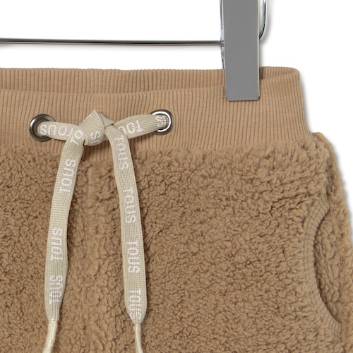 Pantalón deportivo de pelo Casual beige