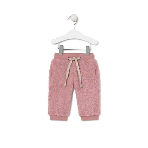 Pantalón deportivo de pelo Casual rosa