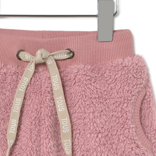 Pantalón deportivo de pelo Casual rosa