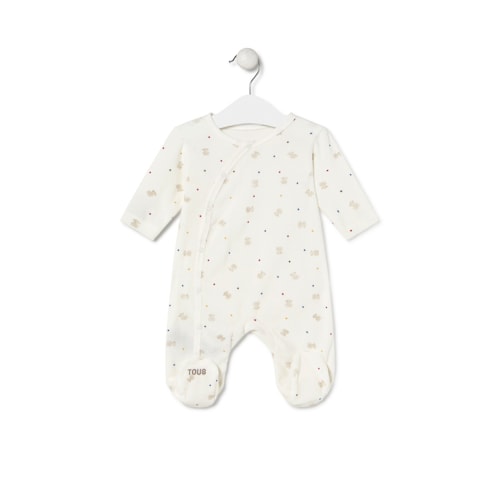 Baby playsuit in Cosmic ecru