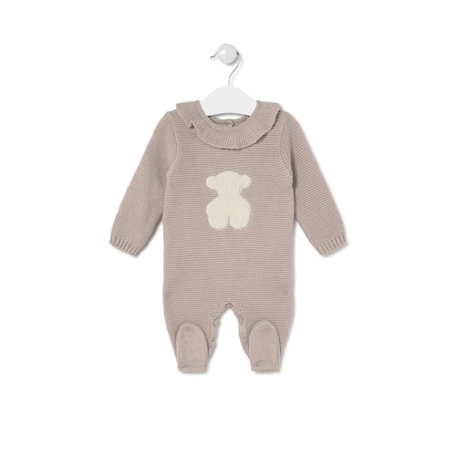 Baby playsuit in Tricot beige image number 0
