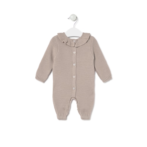 Baby playsuit in Tricot beige