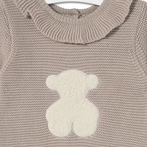 Baby playsuit in Tricot beige