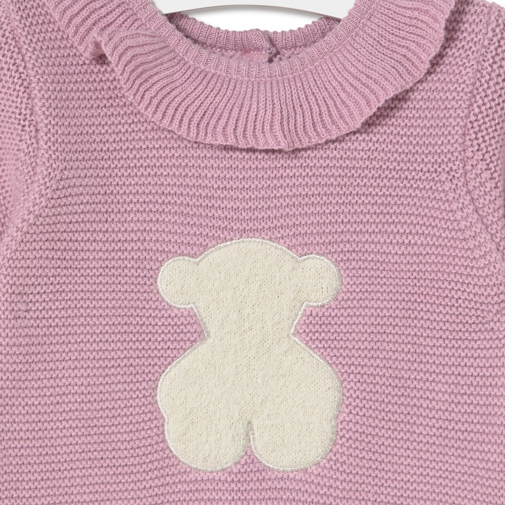 Baby playsuit in Tricot pink