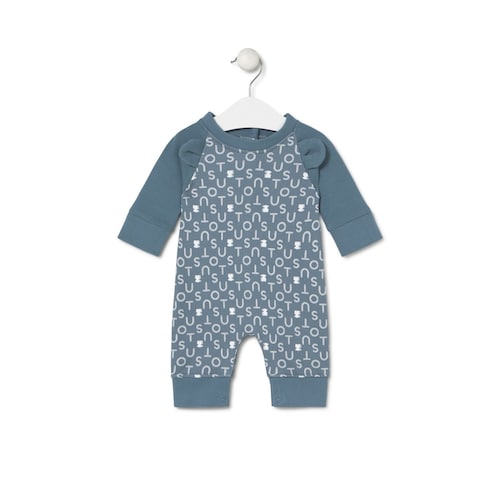 Baby playsuit in Soft navy blue