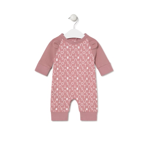Baby playsuit in Soft pink