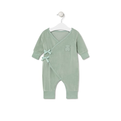 Footless baby playsuit in Arc mist