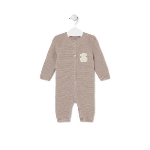 Baby playsuit in Tricot beige image number 0
