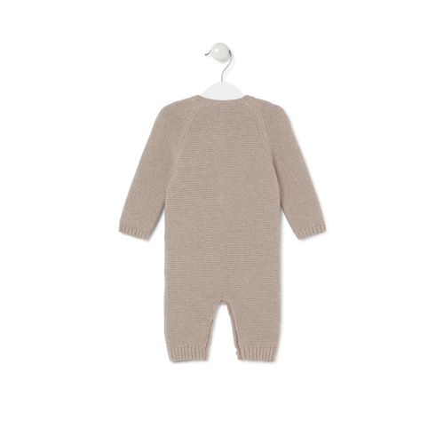 Baby playsuit in Tricot beige