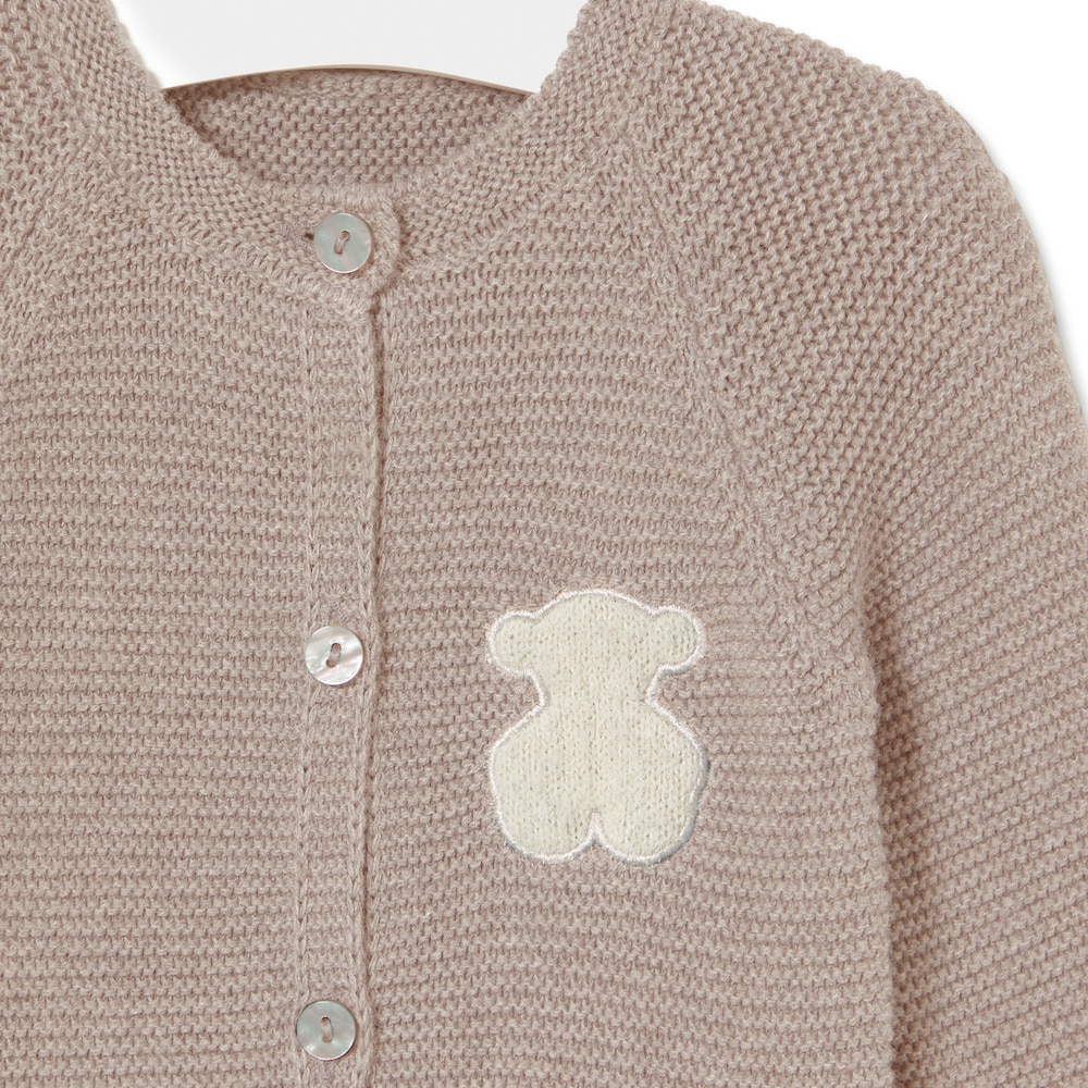 Baby playsuit in Tricot beige