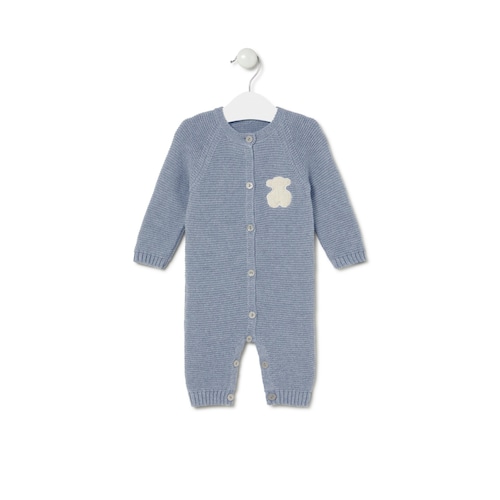 Baby playsuit in Tricot blue