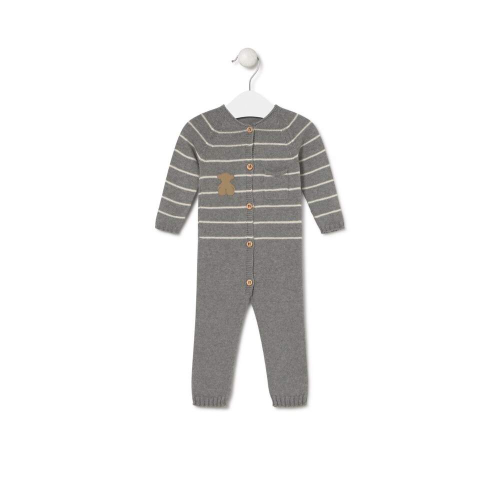 Footless baby playsuit in Tricot grey