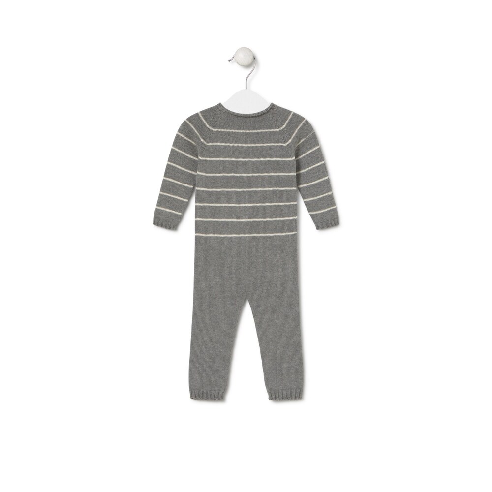 Footless baby playsuit in Tricot grey