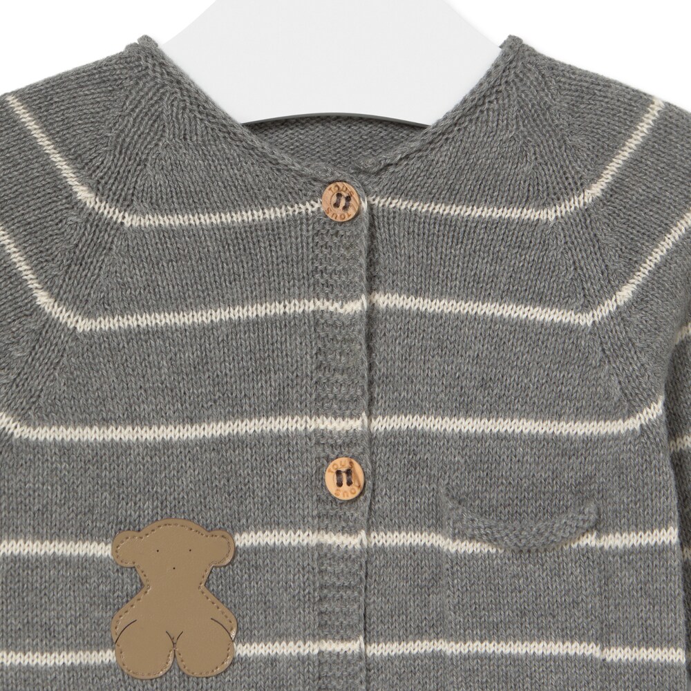 Footless baby playsuit in Tricot grey