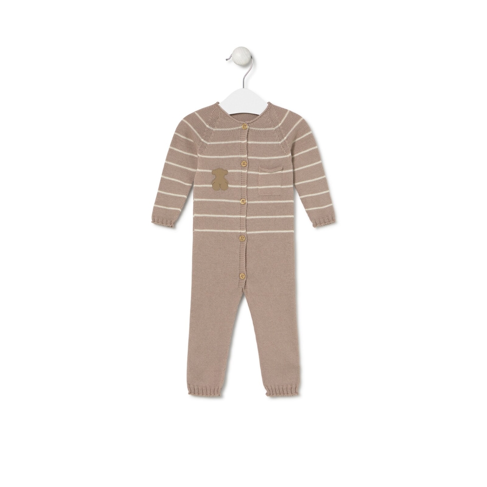 Footless baby playsuit in Tricot pink