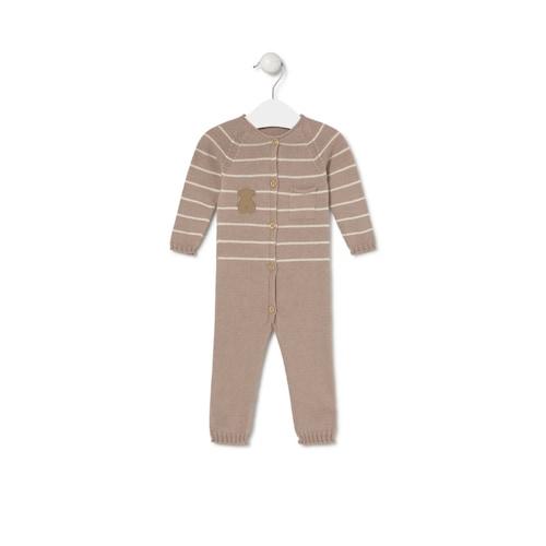 Footless baby playsuit in Tricot pink