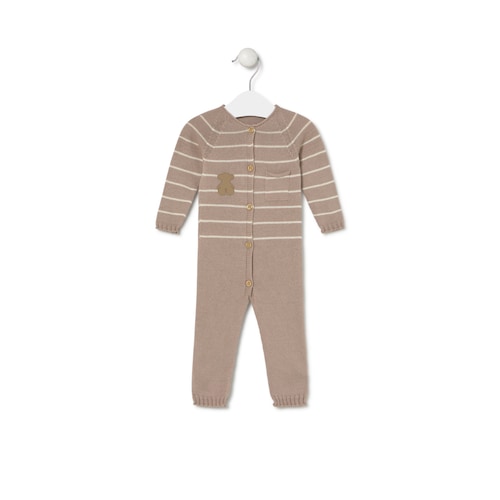 Pelele de bebé sin pies Tricot rosa