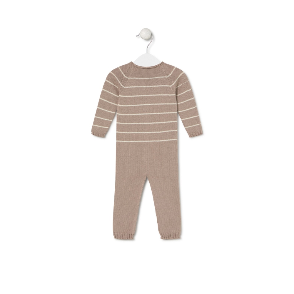 Footless baby playsuit in Tricot pink