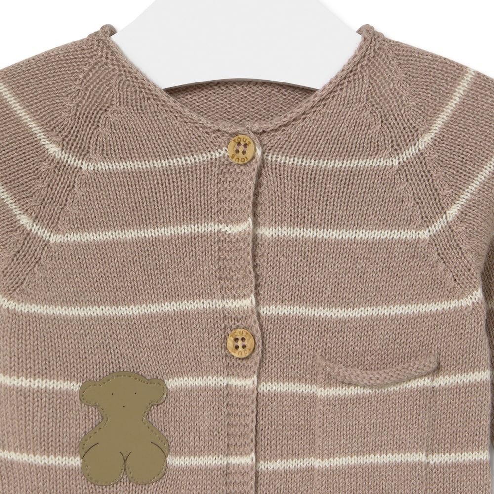 Footless baby playsuit in Tricot pink