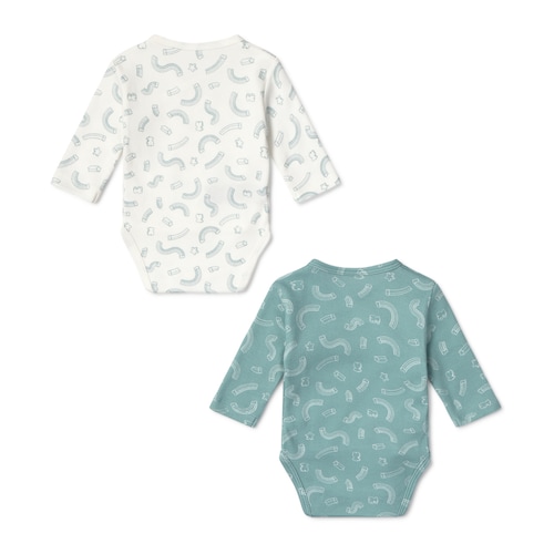 Pack de bodys de bebé cruzados Arc bruma