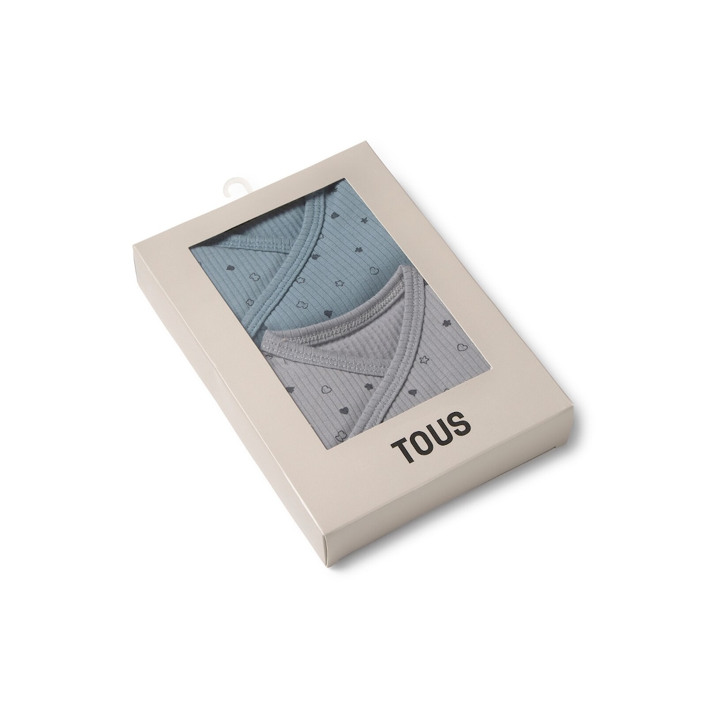 Pack of wrap-over baby bodysuits in Mini sky blue