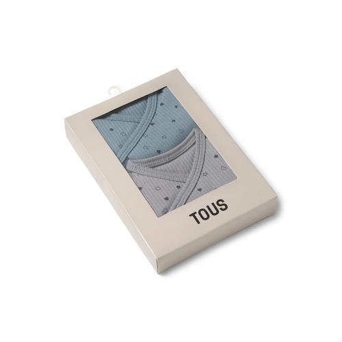 Pack de bodys de bebé cruzados Mini celeste