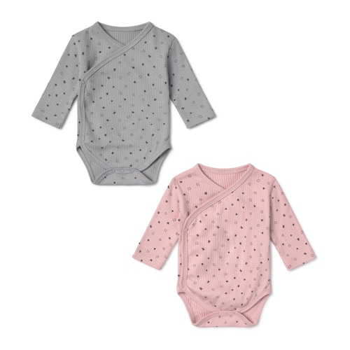 Pack de bodys de bebé cruzados Mini rosa