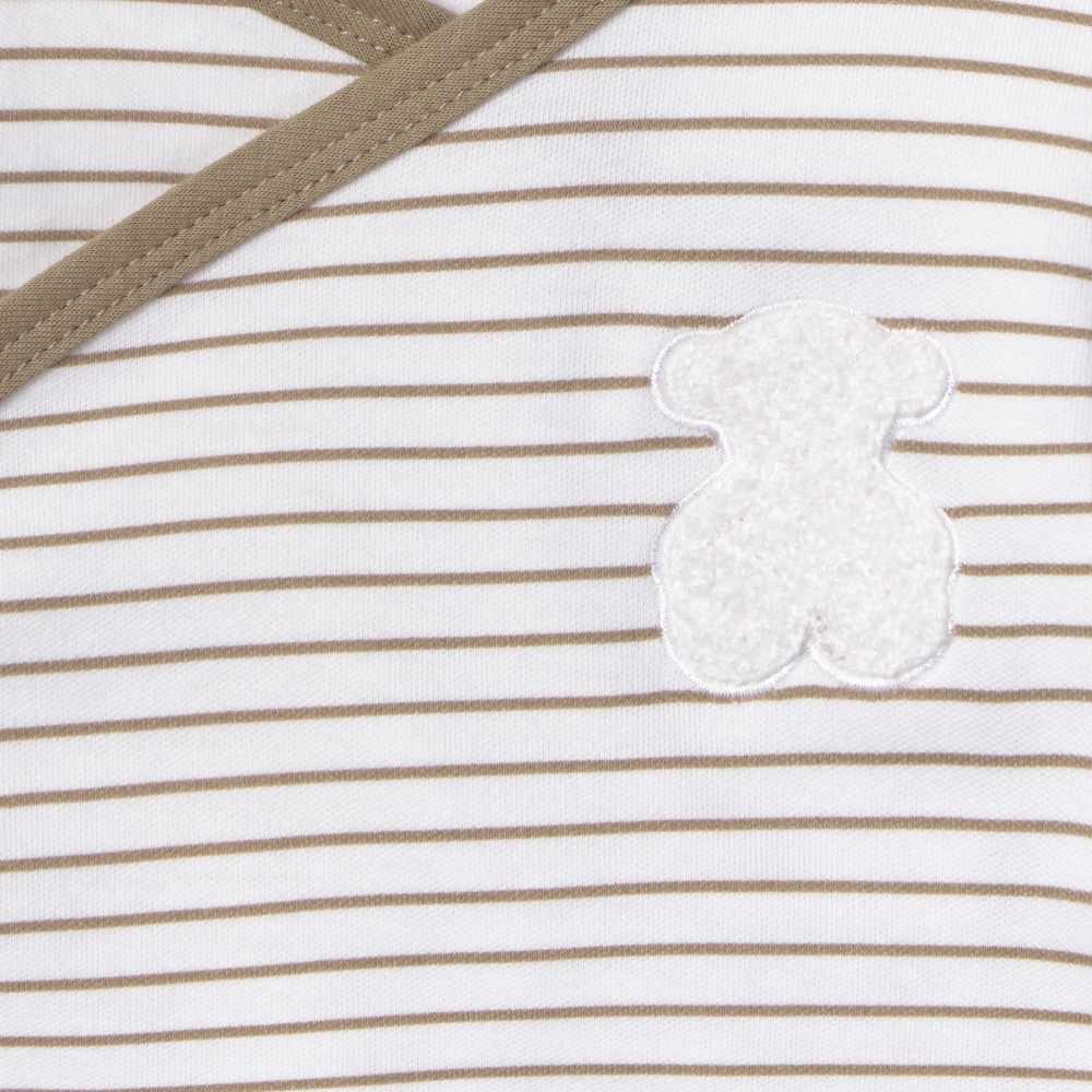 Pack de bodys de beb&eacute; cruzados Soft beige