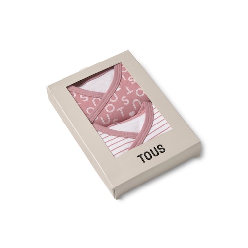 Pack de bodys de bebé cruzados Soft rosa