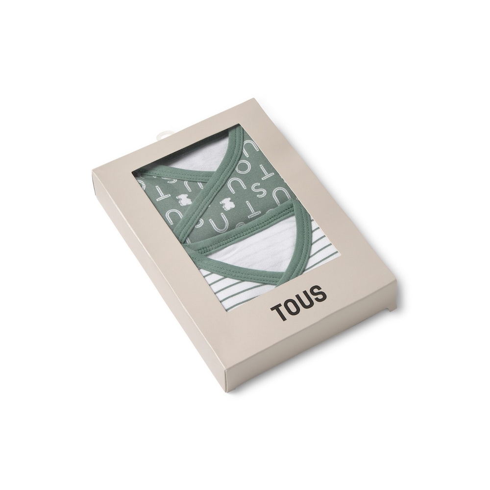 Pack de bodys de beb&eacute; cruzados Soft verde