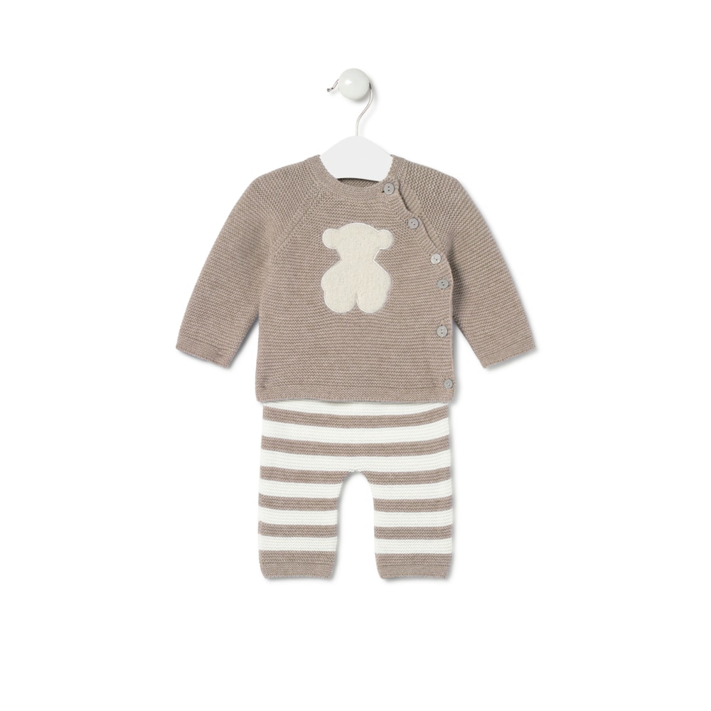Newborn baby set in Tricot beige