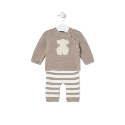 Newborn baby set in Tricot beige