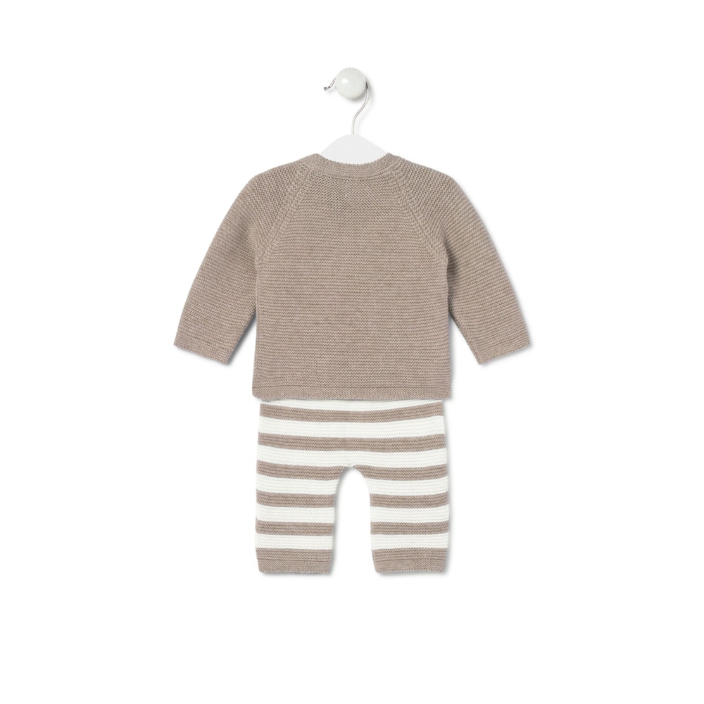 Newborn baby set in Tricot beige