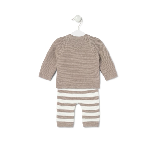 Conjunto de bebé de recién nacido Tricot beige