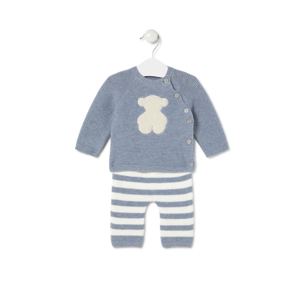 Newborn baby set in Tricot blue