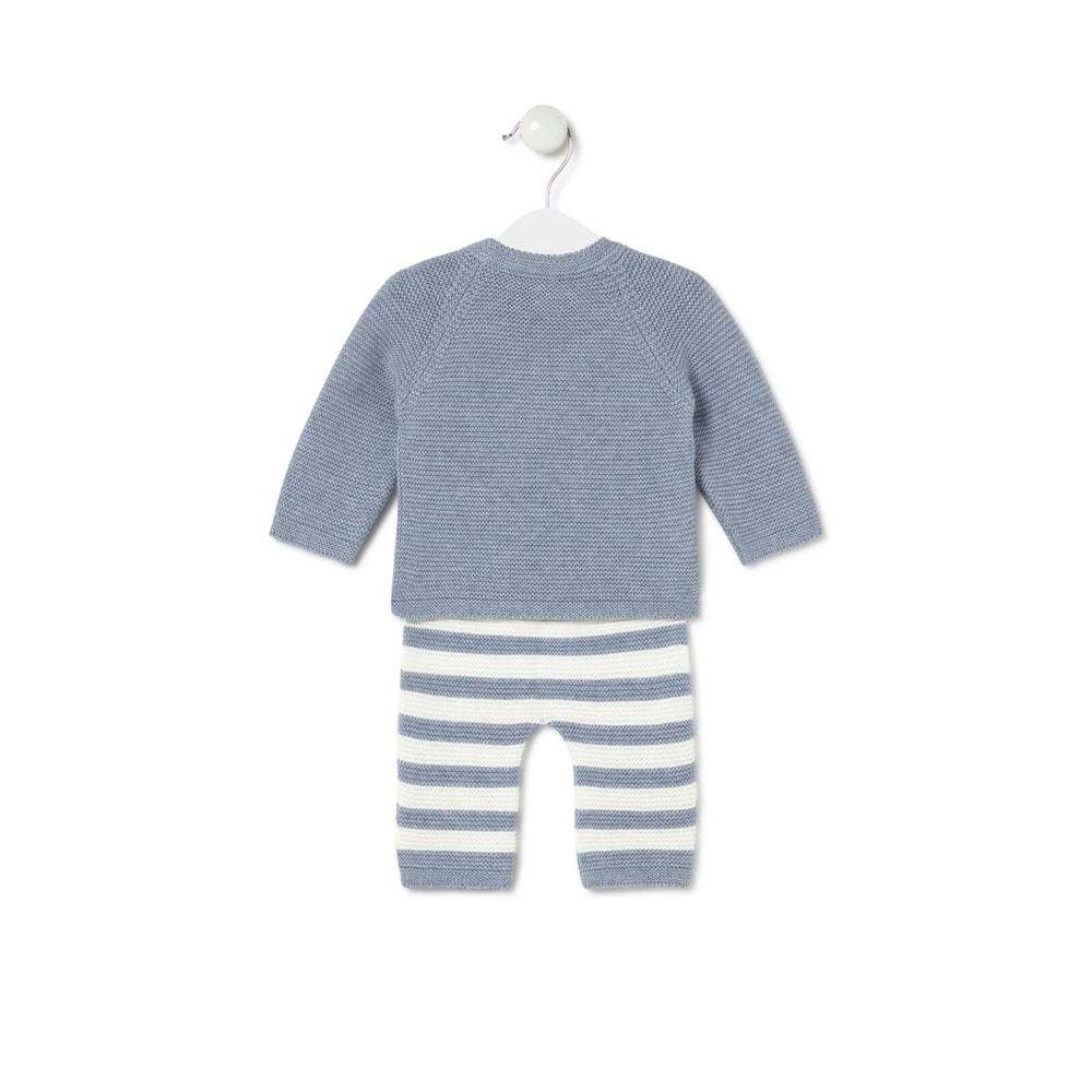 Newborn baby set in Tricot blue