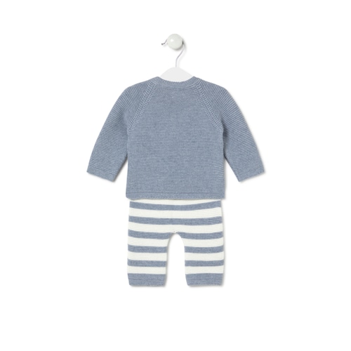 Newborn baby set in Tricot blue