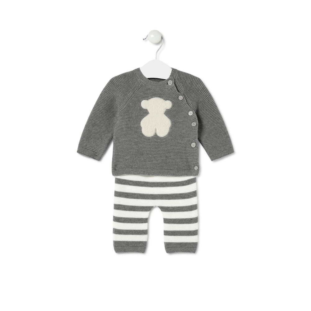 Newborn baby set in Tricot grey