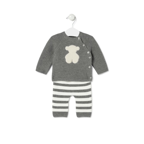 Newborn baby set in Tricot grey