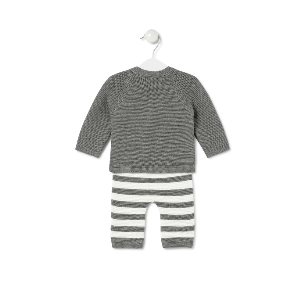 Newborn baby set in Tricot grey