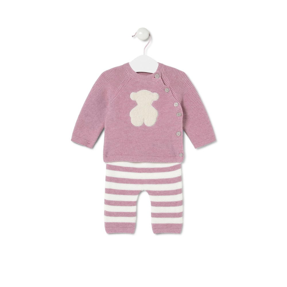 Conjunto de beb&eacute; de reci&eacute;n nacido Tricot rosa