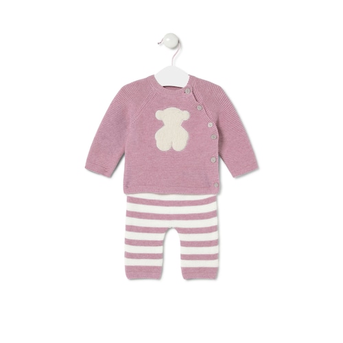 Newborn baby set in Tricot pink image number 0