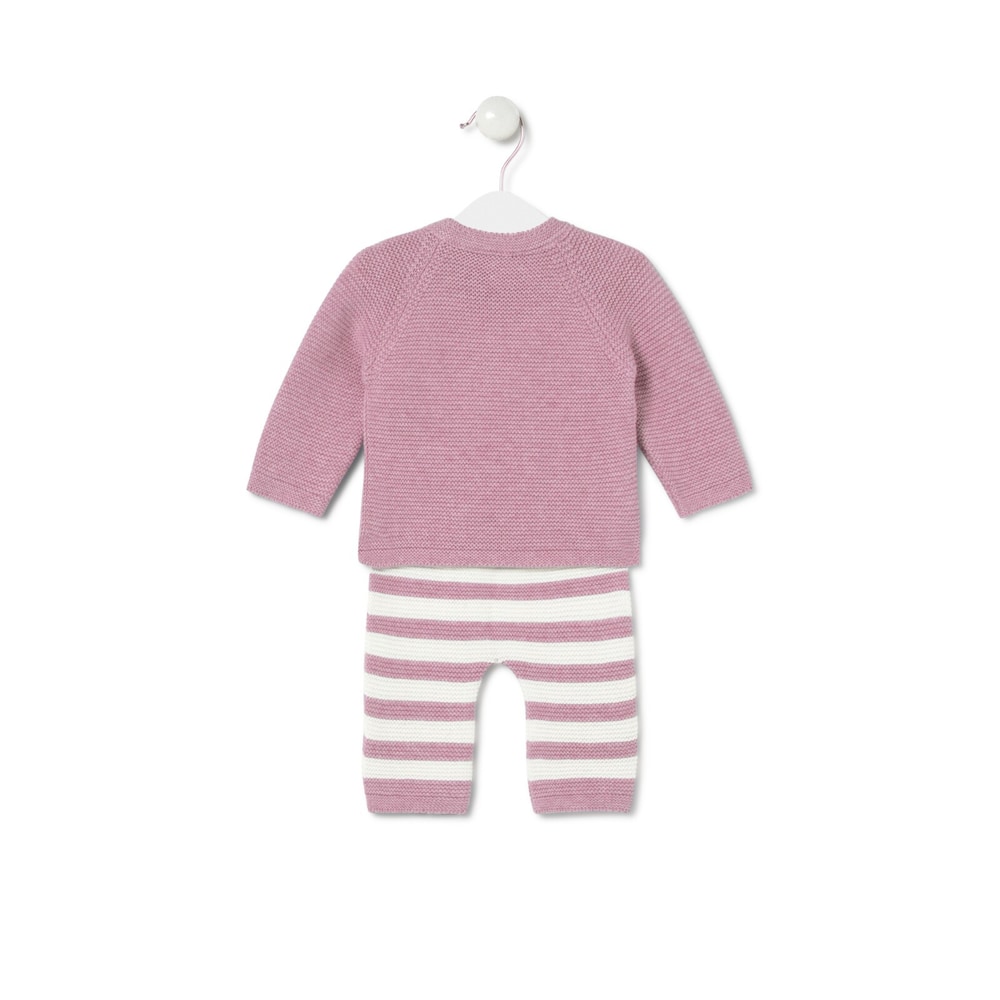 Conjunto de beb&eacute; de reci&eacute;n nacido Tricot rosa