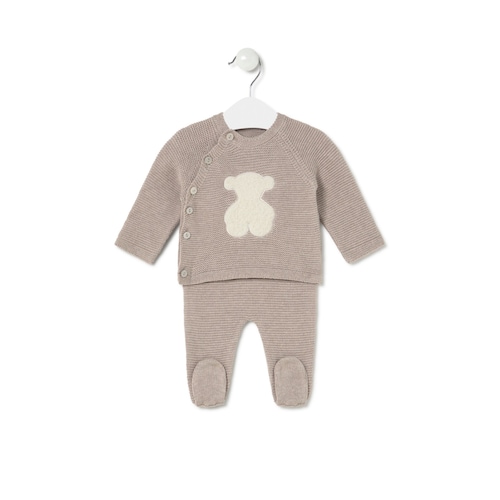 Newborn baby set in Tricot beige