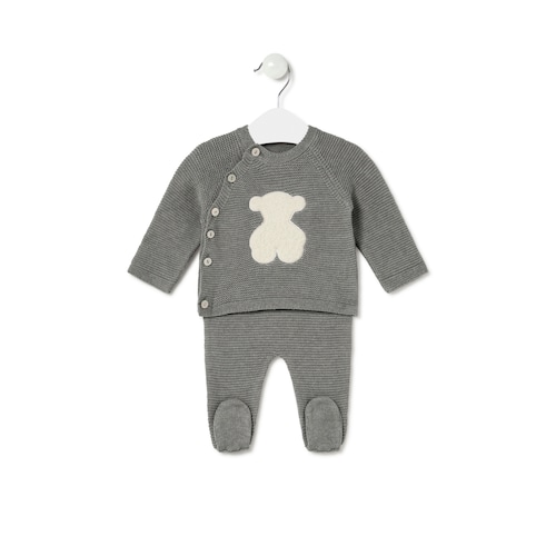 Conjunto de bebé de recién nacido Tricot gris
